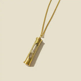 Handmade Sand Timer Hourglass Necklace with Brass Pendant – Elegant Gold Jewelry Gift